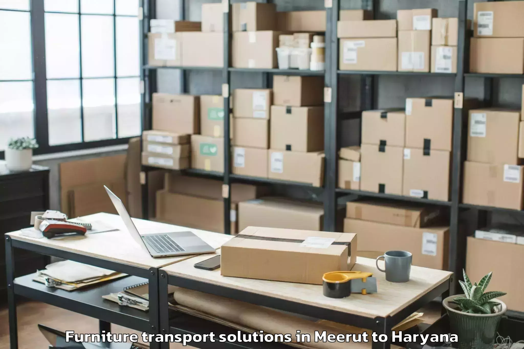 Book Your Meerut to Hissar Airport Hss Furniture Transport Solutions Today